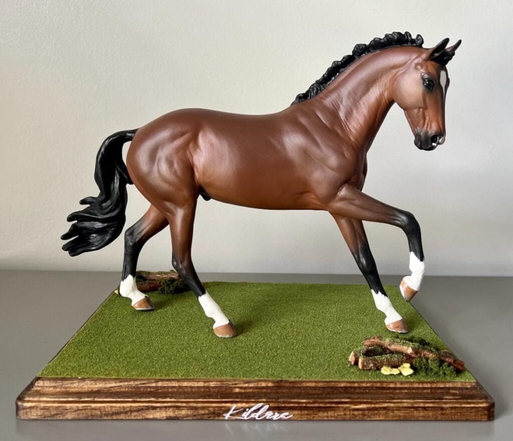 A bay warmblood gelding custom Breyer horse by Michelle's Custom Keepsakes