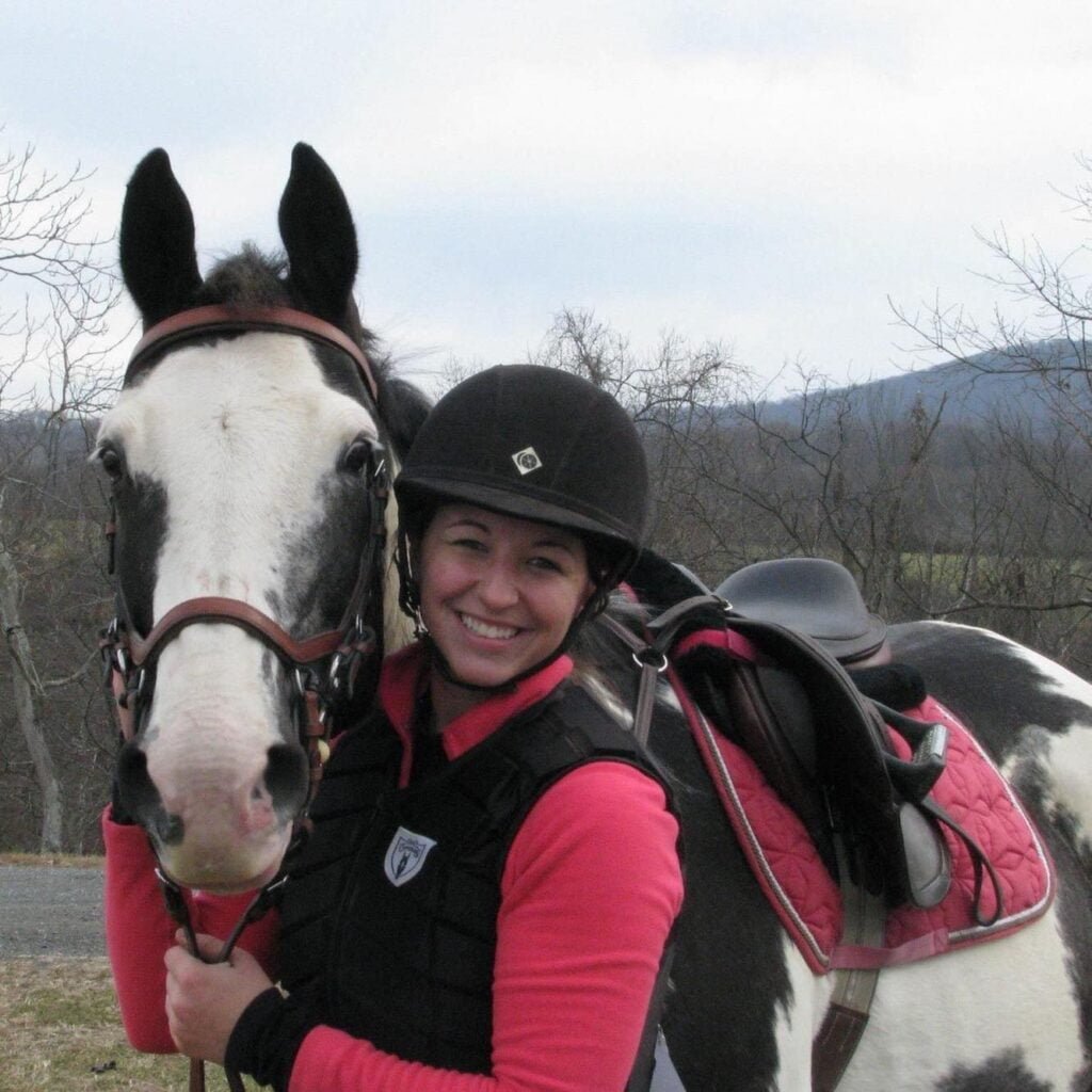 Michelle with her paint mare, Sketch