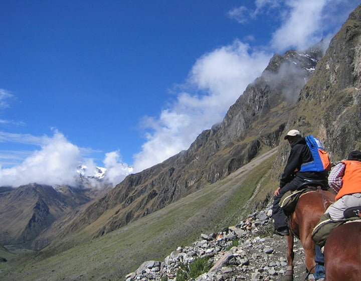 Riders traveling the Salkantay Trek with Active Riding Trips.