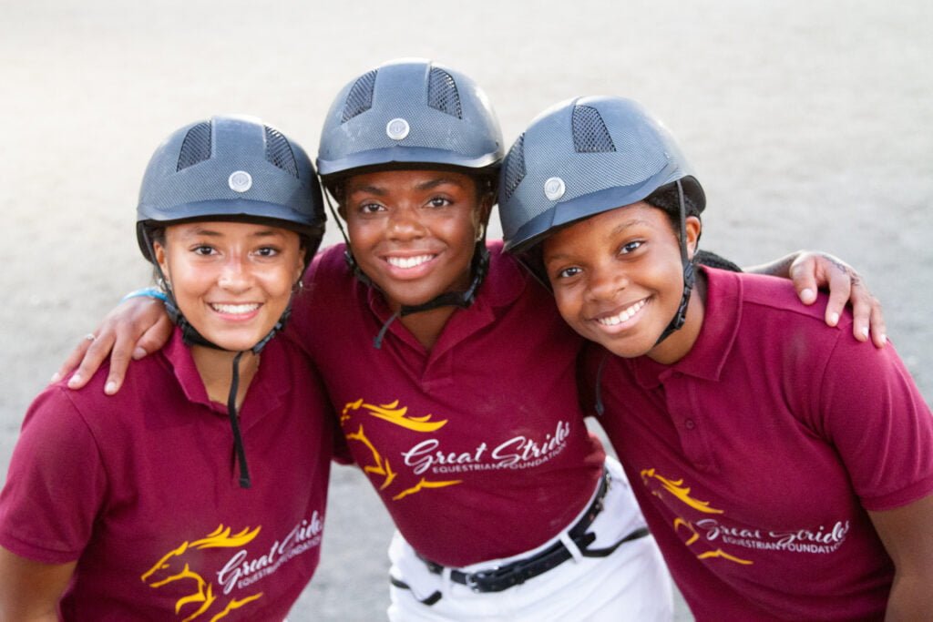 Young polo players learn about horses with Great Strides Equestrian Foundation.